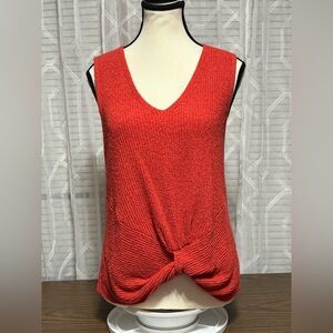 Marked M ladies knit tank w/front knot Wear under a cute denim jacket 17p2p 23”L